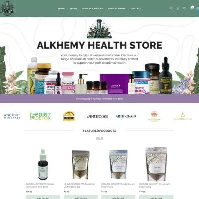 Health store website design Gold Coast - E-commerce wellness website