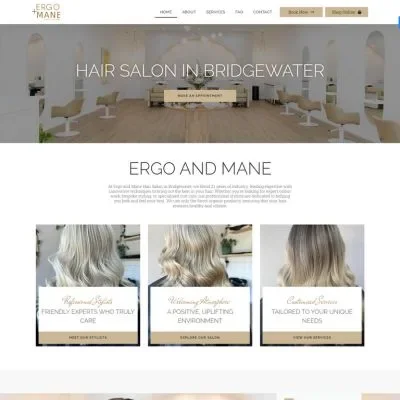 Hair salon website design Gold Coast example - Beauty services website with booking