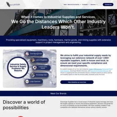 Industrial supplies website design example - B2B manufacturing website