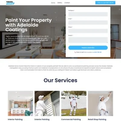 Painting services website design example - Professional tradie website