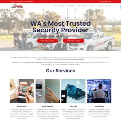 Security services website design example - Professional security company website
